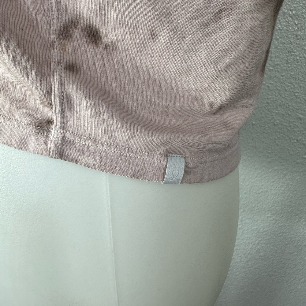 Lululemon Cut Back Crop Tank Top Marble Dye Silky French Press Size 8 - Picture 6 of 6